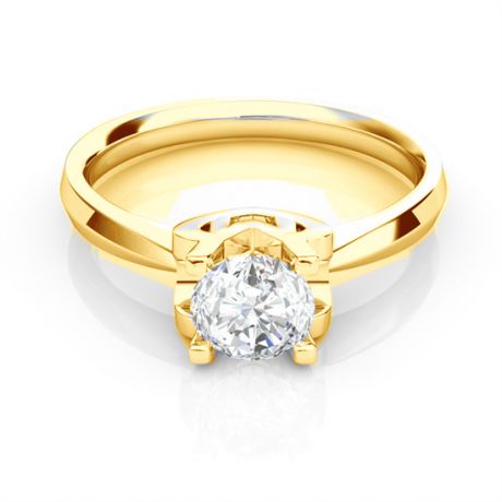Anello iniziale - Lettera M - Diamante, oro giallo | Gemperles