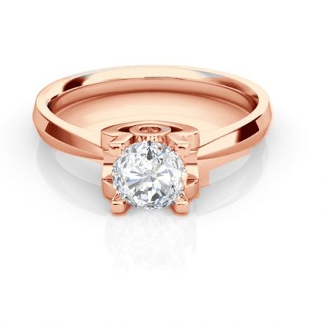 Anello iniziale - Lettera O - Diamante, oro rosa | Gemperles