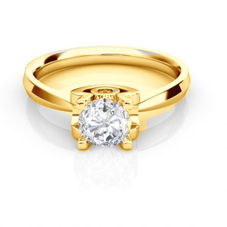 Anello iniziale - Lettera O - Diamante, oro giallo | Gemperles
