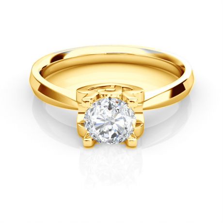 Anello iniziale - Lettera P - Diamante, oro giallo | Gemperles