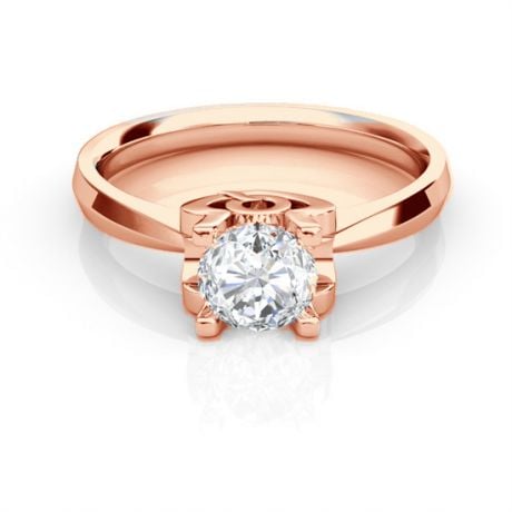 Anello iniziale - Lettera Q - Diamante, oro rosa | Gemperles