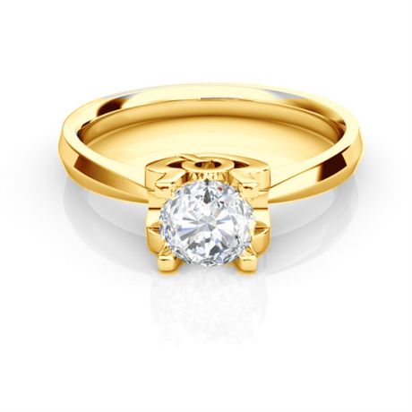 Anello iniziale - Lettera Q - Diamante, oro giallo | Gemperles