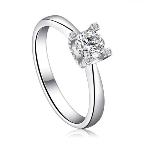 Anello Solitario Lettera Alfabeto U/C - Platino e Diamante | Gemperles