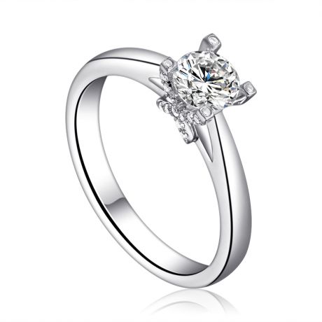 Anello Solitario Lettera Alfabeto X - Platino e Diamante | Gemperles