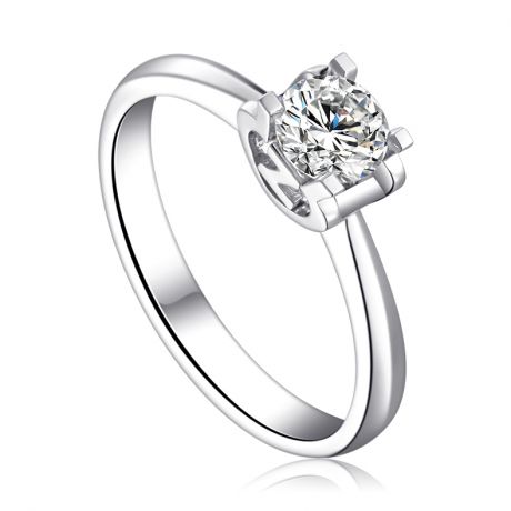 Anello Solitario Lettera Alfabeto Z - Platino e Diamante | Gemperles