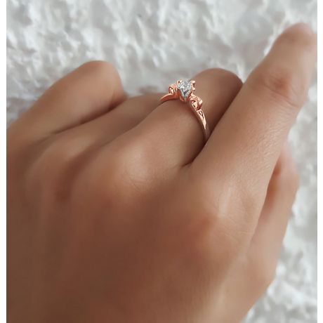 Anello di Fidanzamento Weston - Oro Rosa e Diamante Solitario | Gemperles
