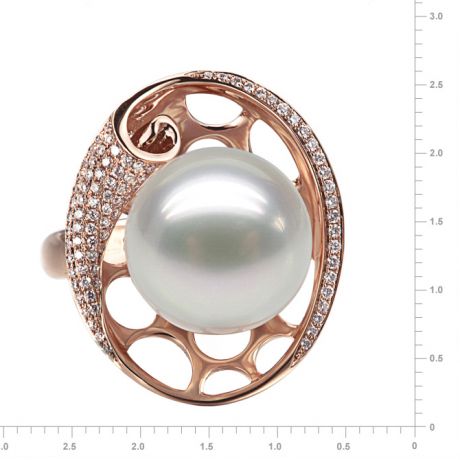 Anello Sarlette - Perla dei Mari del Sud Bianca e Oro Rosa