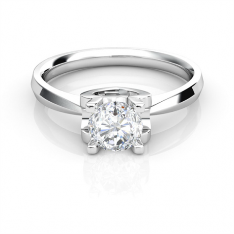 Anello iniziale - Lettera F - Diamante, oro bianco | Gemperles