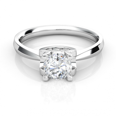 Anello iniziale - Lettera J - Diamante, oro bianco | Gemperles