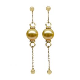Orecchini Catenella - Oro Giallo e Perle dei Mari del Sud