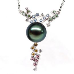 Ciondolo Akimiski - Oro Bianco 18kt e Perla di Tahiti