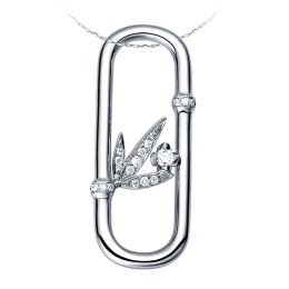 Ciondolo - Oro bianco 2.1gr - Diamanti 0.130ct