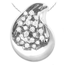 Ciondolo - Oro bianco 10.64gr - Diamanti 1.100ct