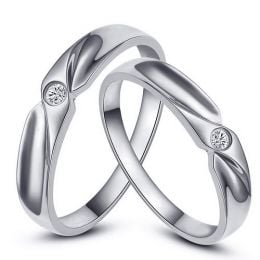 Fedi Nuziali Judy & Merlin - Platino e Diamante
