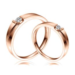 Coppia di Fedi Nuziali Clair De Lune & Barbey - Oro Rosa, Diamante