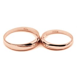 Fedi Nuziali Coralis & Marteen - Oro Rosa 18kt e Diamante