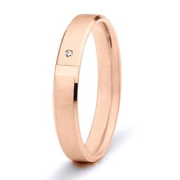 Fede nuziale donna. Oro rosa 18ct e diamanti | Bleuzenn