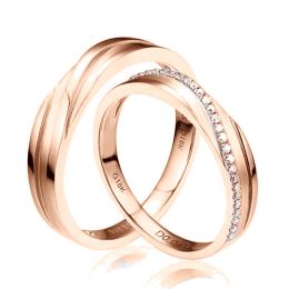 Fedi Nuziali Extase & Eolas - Oro Rosa 18kt e Diamanti