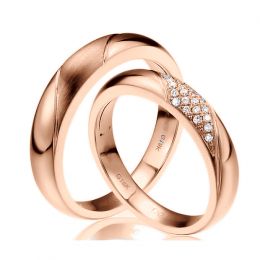 Fedi Nuziali Autour de moi - Oro Rosa e Diamanti