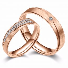 Fedi Nuziali Segno d'Amore - Oro Rosa, Diamanti