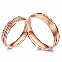 Fedi Nuziali Étreinte Infinie - Oro Rosa 18kt e Diamanti 