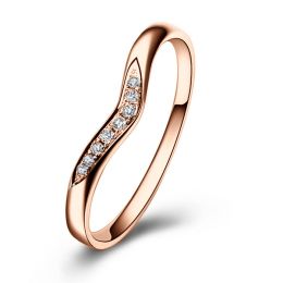 Fede Ondulata Élysée - Oro Rosa & Diamanti Incastonati | Gem