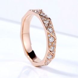 Fede nuziale Triangulaire Oro Rosa 18 carati Diamanti | Gemperles