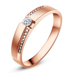 Fede Nuziale Déa - Fedina in Oro Rosa e Diamanti