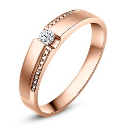 Fede Nuziale Blum - Fedina in Oro Rosa e Diamanti