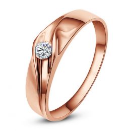 Fede Nuziale da Donna Gaynor - Oro Rosa e Diamante