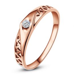 Fede Nuziale Donna Eileen - Oro Rosa 18kt e Diamanti VS/G