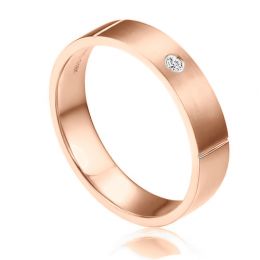Fede Nuziale Hare - Anello Uomo Oro Rosa Lucido/Spazzolato