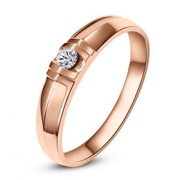 Fede Nuziale da Uomo Schubert - Oro Rosa e Diamante
