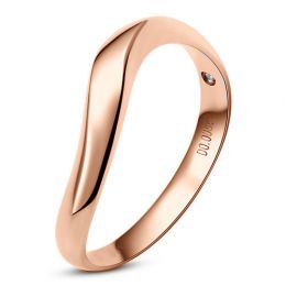 Fede Nuziale Ginger - Anello Uomo in Oro Rosa & Diamante
