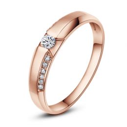 Fede Nuziale da Donna Garland - Oro Rosa e Diamanti