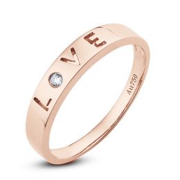 Fede Nuziale Donna Love for Ever - Oro Rosa e Diamante VS/G