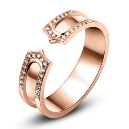Fede Nuziale da Donna Sima - Oro Rosa 18kt, Diamanti