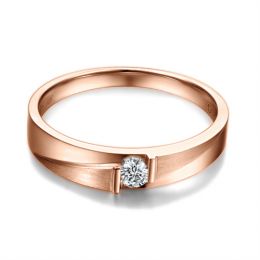 Fede Nuziale da Uomo Barbey - Oro Rosa, Diamante