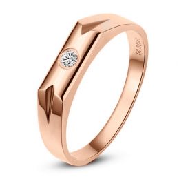 Fede Uomo - Oro rosa 2.88gr - Diamante 0.045ct