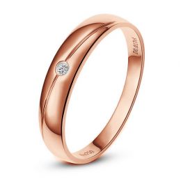 Fede Nuziale per Donna Coralis - Oro Rosa 18kt e Diamante