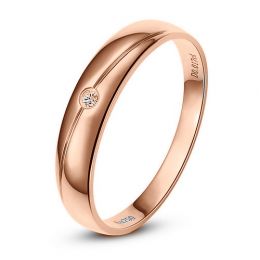 Fede Nuziale per Uomo Marteen - Oro Rosa 18kt e Diamante