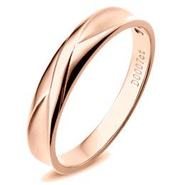 Fede Nuziale Uomo Marshal - Oro Rosa 18kt e Diamante VS/G