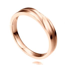 Fede Nuziale da Uomo Bhalcan - Oro Rosa e Diamante Interno