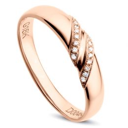 Fede Nuziale da Donna Inès - Oro Rosa & Fasce di Diamanti