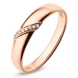 Fede Nuziale da Uomo Sacha - Oro Rosa & Fascia di Diamanti
