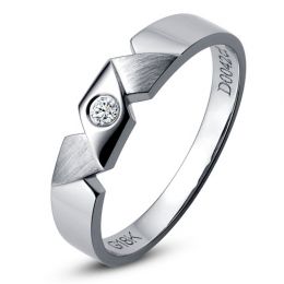 Fede per Uomo - Platino 4.10gr - Diamante 0.045ct