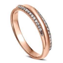 Fede Donna. Oro rosa. Diamanti incastonati 0.110ct