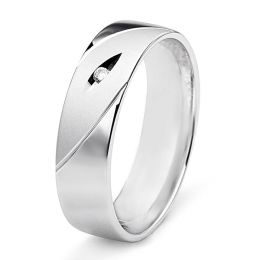 Fede Uomo - Platino 5.80gr - Diamante 0.01ct
