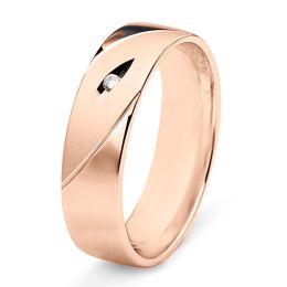 Fede Uomo - Oro rosa 5.80gr - Diamante 0.01ct