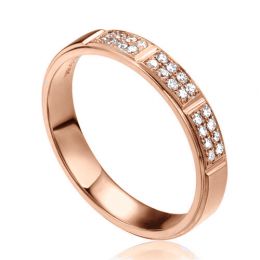 Fede Nuziale Exceptionnellement Vôtre - Oro Rosa, Diamanti
